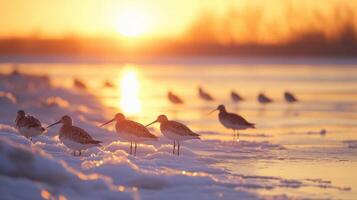 Godwits on Winter Flats photo