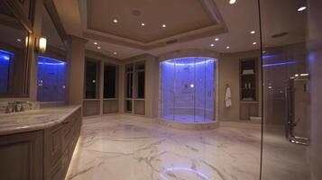 Bathroom with Marble Floors photo