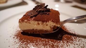 Tiramisu with Cocoa and Chocolate Shavings photo