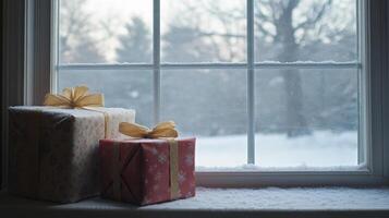 Beautiful Gifts by Frosted Window photo