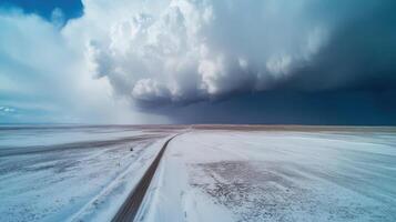 Storm Over Snowy Plain photo