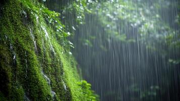 Downpour in Mossy Rainforest photo