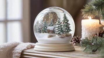Classic Winter Scene Snow Globe photo