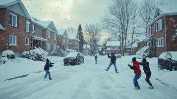 Snowball Fight in the Neighborhood photo