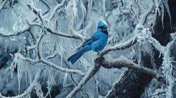 Jay Among Ice Patterns photo