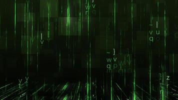 Digital, computer graphics, matrix space, green abstract background video
