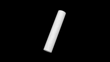 3D White Chalk Rotating on a Transparent Background. Seamless Loop. 4K video