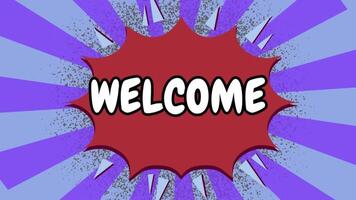 A welcome text animated intro video