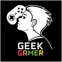 Geek Gamer - Funny Game Lover T-Shirt Design vector