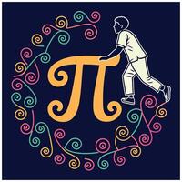 Pi - Modern and Mathematical Symbol T-Shirt Design vector