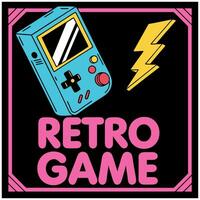 Retro Game - Classic Handheld Console T-Shirt Design vector