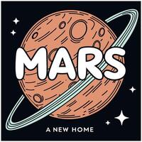 Mars Mission T-Shirt - Red Planet and Space Exploration Graphic Tee vector