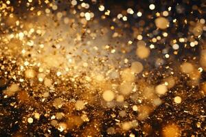 Gold sparkle glittering background. photo