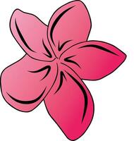 Illustration of a vibrant pink tropical flower with creative, abstract design elements for artistic representation. vector