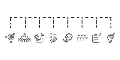 Action plan icon set..Editable stroke.linear style sign for use web vector