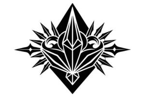 Intricate Black and White Symbol Design for Tattoo or Graphic vector