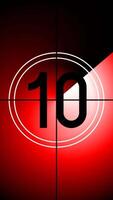 Classic countdown timer with red background video