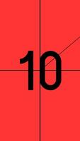 Flat design countdown clock with red background video