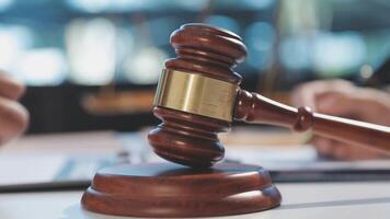 A judge's gavel on a desk video