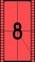 Classic countdown clock with red background and movie tape video