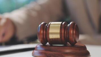 A judge's gavel on a desk video