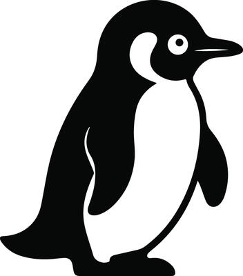 Stylish Penguin Digital Art Design