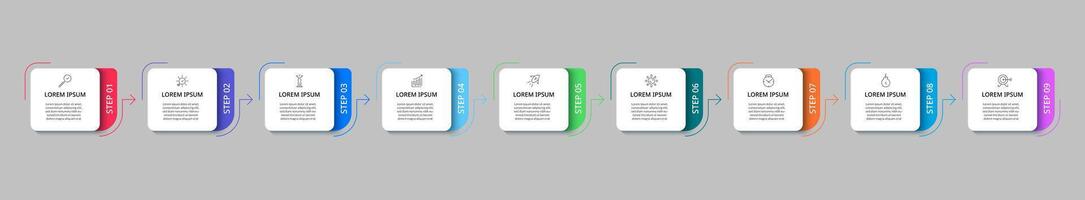 Infographic design business template with icons and 9 options or steps...... vector