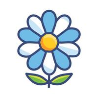 A minimalist daisy with soft, flowing petals vector