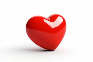 A red heart isolated on white background. 3D. Isolated on white background. photo