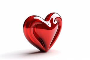 red realistic heart like valentine's day icon. simple 3d flat style trend modern abstract love logotype graphic art design element isolated on white. photo
