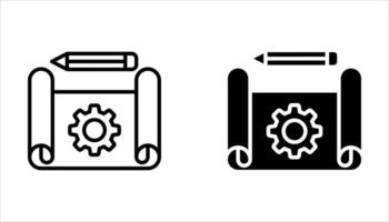 blueprint icon set on white background vector