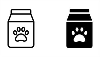 pets food icon set on white background vector