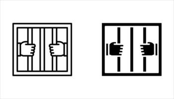 prison icon set on white background vector