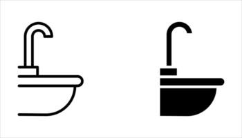 sink icon set on white background vector