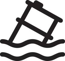 oil barrel floating on the water vector