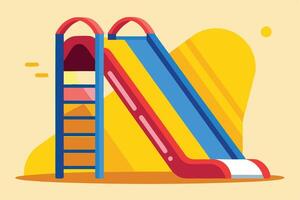 Colorful illustration of a playground slide with steps. vector
