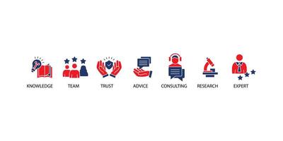 Expertise icons set isolated on White Background Flat style design vector