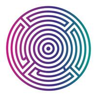 Colorful circular maze design with concentric patterns created on a white background vector