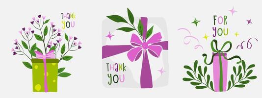 set of various gift boxes. easily editable. Flat design. vector
