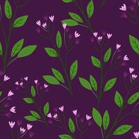 Seamless pattern background illustration of branches with leaves berries for decoration vector