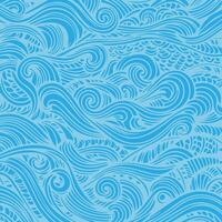 Intricate blue wave patterns flowing across the surface on a sunny day by the sea vector
