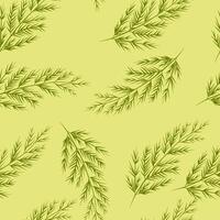 Seamless pattern background illustration of branches with leaves berries for decoration vector