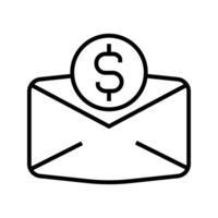 envelope with money symbol vector