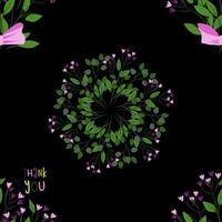Seamless pattern background illustration of branches with leaves berries for decoration vector