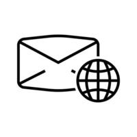 envelope with globe vector