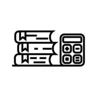 stack of book and calculator vector