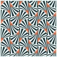 A repeating pattern of stylized fan shapes in dark teal, coral, and light pink, creating a dynamic, rhythmic design. vector