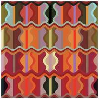A vibrant abstract pattern overlapping wavy shapes in shades of red, pink, yellow, and orange, arranged in a grid. vector