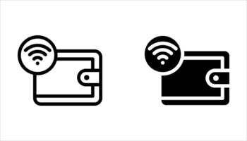 e wallet icon set on white vector