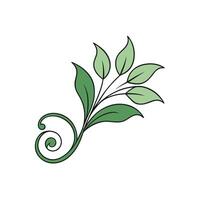 Delicate Curved Vines and Soft Floral Motif Artwork Ideal for Nature Designs vector
